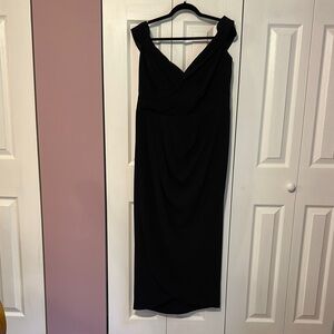 Elegant Black Off Shoulder Evening Dress